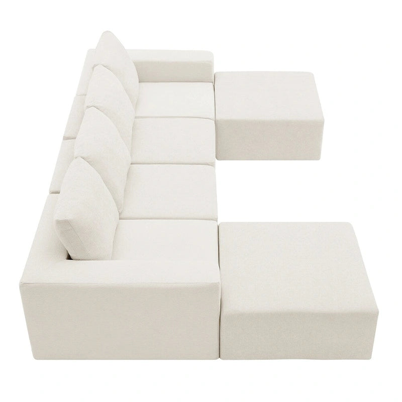 Modular U Shaped Sectional Sofa,Luxury Chenille Floor Couch Set