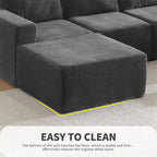 Modular U Shaped Sectional Sofa,Luxury Chenille Floor Couch Set