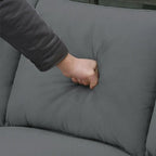 112-inch L-shaped 7-seat Modular Sectional Sofa with Ottoman and Three Pillows - 112W x 87D x 33H