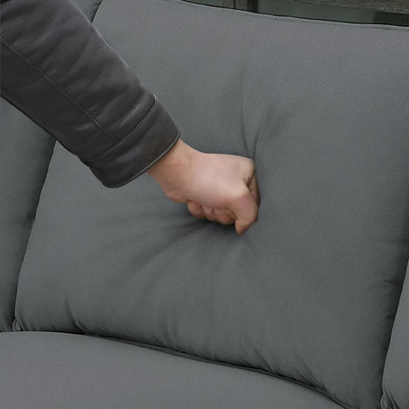 112-inch L-shaped 7-seat Modular Sectional Sofa with Ottoman and Three Pillows - 112W x 87D x 33H