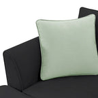 112-inch L-shaped 7-seat Modular Sectional Sofa with Ottoman and Three Pillows - 112W x 87D x 33H