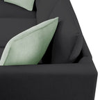 112-inch L-shaped 7-seat Modular Sectional Sofa with Ottoman and Three Pillows - 112W x 87D x 33H