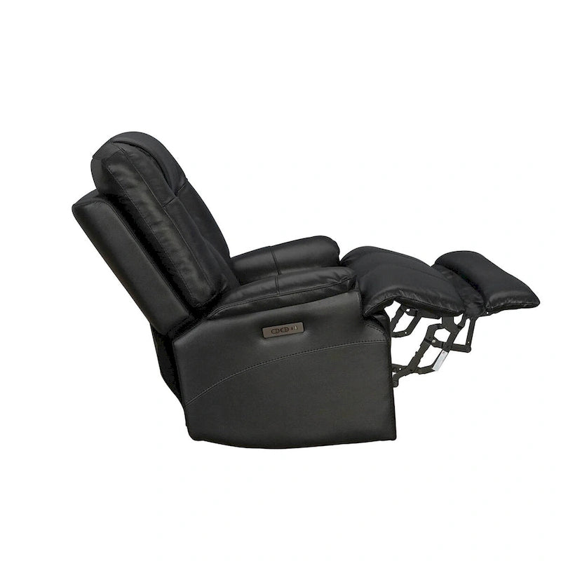 Top Grain Leater Black Zero Gravity Power Recliner With Adjustable Headrest Extendable Footrest