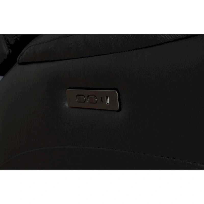 Top Grain Leater Black Zero Gravity Power Recliner With Adjustable Headrest Extendable Footrest