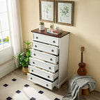 Modern 6 Drawer Dresser, Dressers for Bedroom, Tall Chest of Drawers Closet Organizers & Storage Clothes
