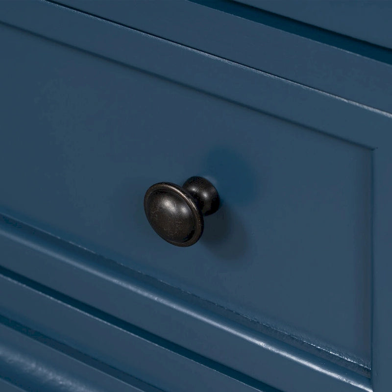 Solid Pine Wood End Table with Pull-out Tray and 3 Drawer, Easy Assembly