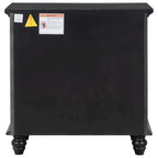 Solid Pine Wood End Table with Pull-out Tray and 3 Drawer, Easy Assembly