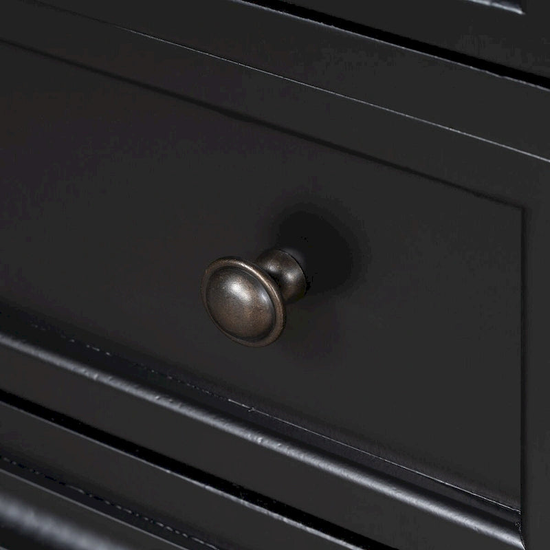 Solid Pine Wood End Table with Pull-out Tray and 3 Drawer, Easy Assembly