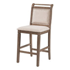 3-Piece Wood Counter Height Drop Leaf Dining Table Set with 2 Upholstered Dining Chairs for Small Place