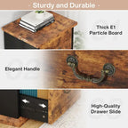 4-Drawer File Cabinet for Home Office, Wood Vertical Filing Cabinet for A4/Letter Size