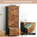 4-Drawer File Cabinet for Home Office, Wood Vertical Filing Cabinet for A4/Letter Size