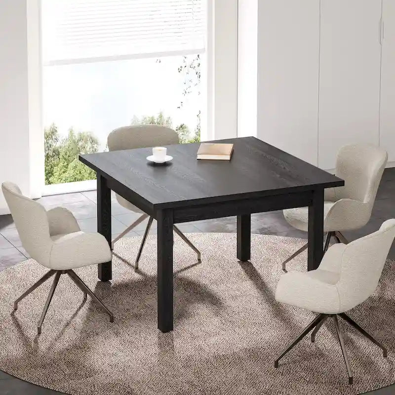 39.4 Inches Square Conference Table with Solid Wood Legs for Meeting Room
