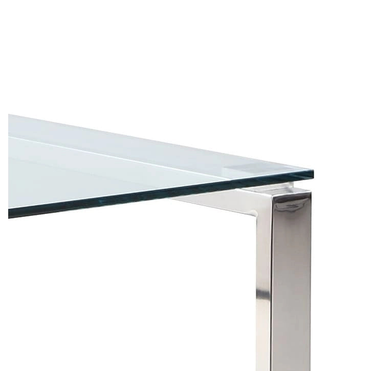 Somette Contemporary Small Computer Desk with Glass Top
