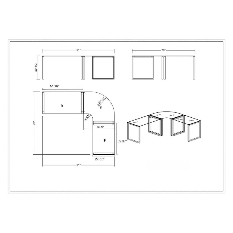 Somette Contemporary Small Computer Desk with Glass Top