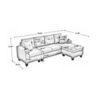 Sectional Sofa Living Room with L Shape Chaise Lounge and cup holder