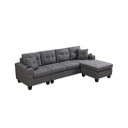 Sectional Sofa Living Room with L Shape Chaise Lounge and cup holder