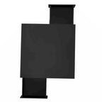 Exquisite High Gloss Coffee Table with 4 Golden Legs and 2 Small Drawers, 2-Tier Square Center Table for Living Room