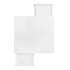 Exquisite High Gloss Coffee Table with 4 Golden Legs and 2 Small Drawers, 2-Tier Square Center Table for Living Room