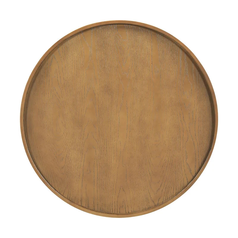 Round Cane Coffee Table with PE Rattan Side