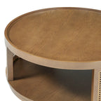 Round Cane Coffee Table with PE Rattan Side