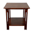 Acacia Wood Architectural End Table with Shelf
