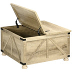 Farmhouse Coffee Table with Storage for Living Room