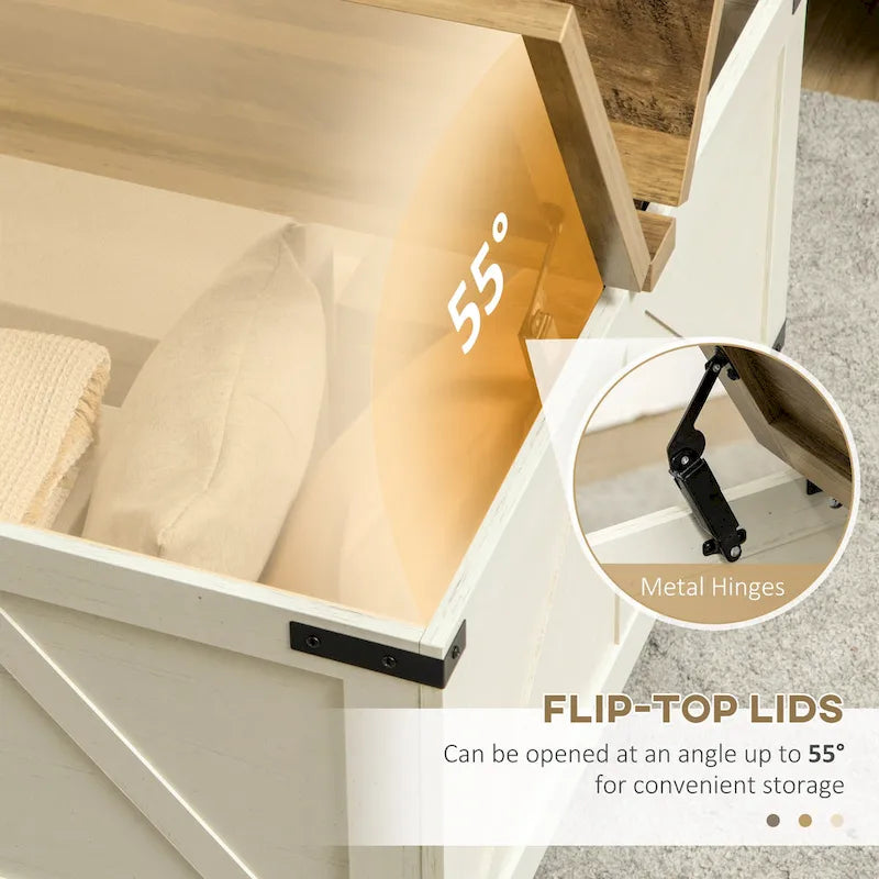 Farmhouse Coffee Table with Storage for Living Room