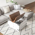 Farmhouse Coffee Table with Storage for Living Room