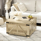 Farmhouse Coffee Table with Storage for Living Room