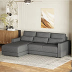 92.9W L-shaped Modular Sectional Sofa with Cushions and 3 Pillows