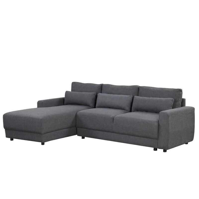 92.9W L-shaped Modular Sectional Sofa with Cushions and 3 Pillows