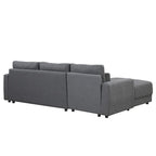 92.9W L-shaped Modular Sectional Sofa with Cushions and 3 Pillows