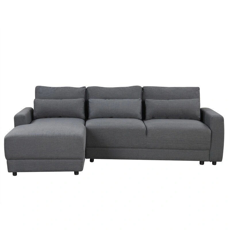 92.9W L-shaped Modular Sectional Sofa with Cushions and 3 Pillows