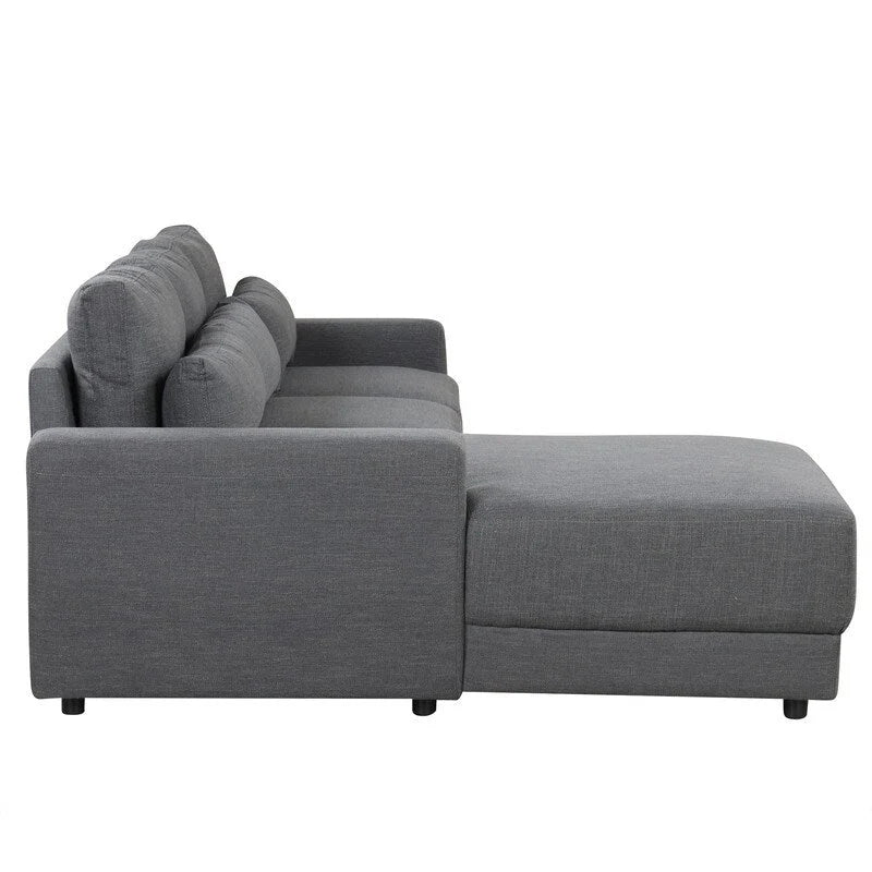 92.9W L-shaped Modular Sectional Sofa with Cushions and 3 Pillows