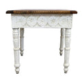 HomeRoots 24 Ivory And Brown Solid Wood Square End Table - 24