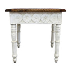 HomeRoots 24 Ivory And Brown Solid Wood Square End Table - 24
