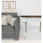 HomeRoots 24 Ivory And Brown Solid Wood Square End Table - 24