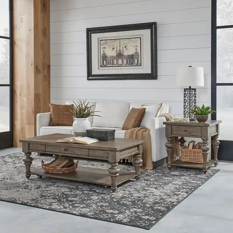 Americana Farmhouse Dusty Taupe 3 Piece Cocktail Table Set