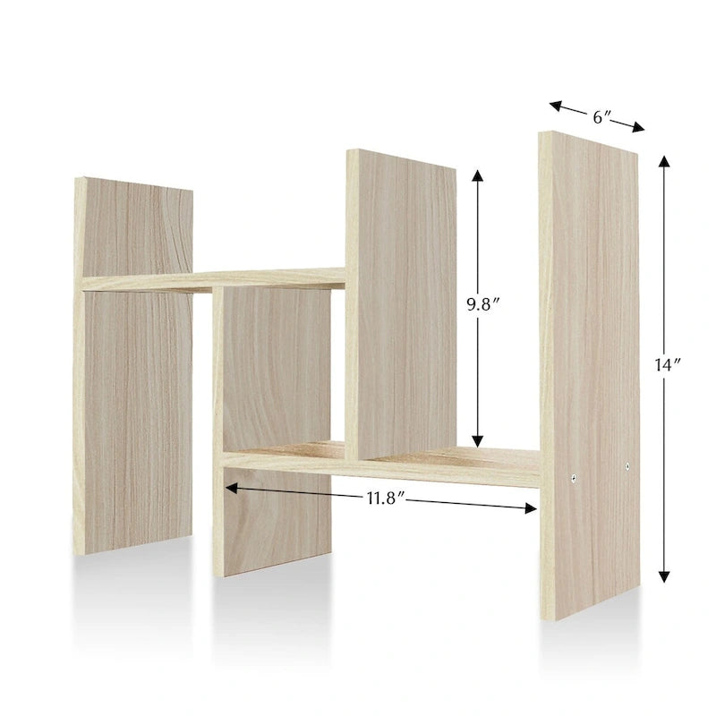 Jerry & Maggie Wooden Desktop Organizer Shelf with Storage
