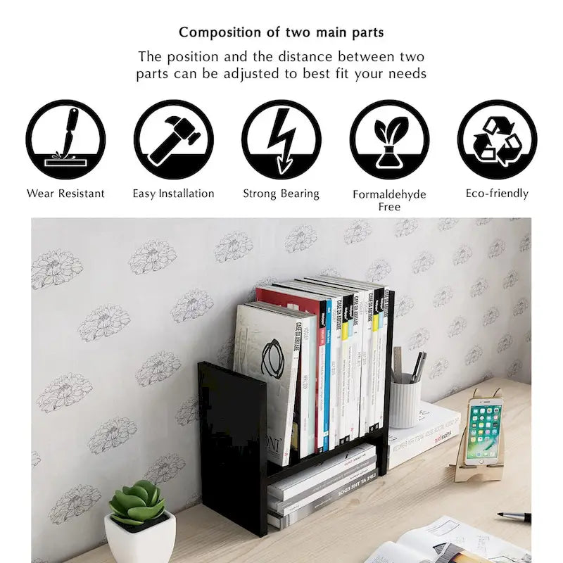 Jerry & Maggie Wooden Desktop Organizer Shelf with Storage