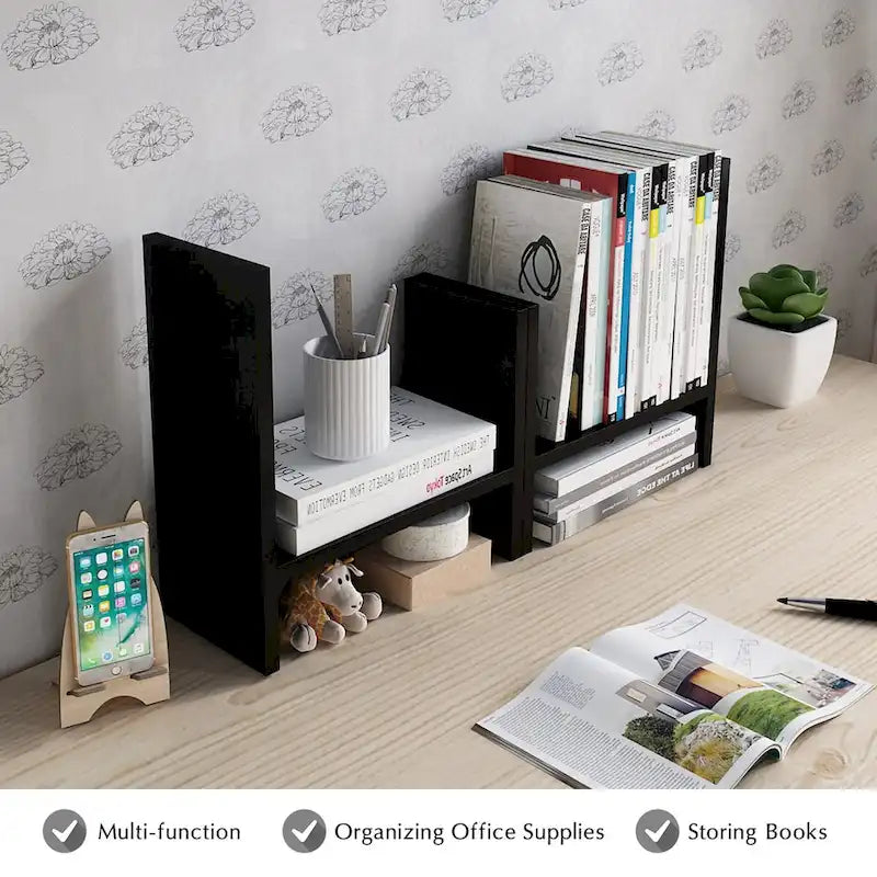 Jerry & Maggie Wooden Desktop Organizer Shelf with Storage