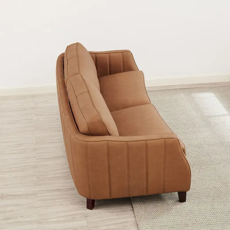 Hydeline Aria Top Grain Leather Sofa Couch with Feather Memory Foam and Springs