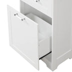 20 in. W x 13 in. D x 68.1 in. H Linen Cabinet with 2-Different Size Drawers and Adjustable Shelf