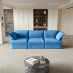 Modular Sectional Sofa Couch, Velvet 3 or 4 Seater Sofa, Minimalist Style Comfy Sofa Couch for Living Room Apartment