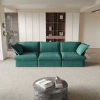 Modular Sectional Sofa Couch, Velvet 3 or 4 Seater Sofa, Minimalist Style Comfy Sofa Couch for Living Room Apartment