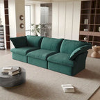 Modular Sectional Sofa Couch, Velvet 3 or 4 Seater Sofa, Minimalist Style Comfy Sofa Couch for Living Room Apartment