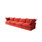 Modular Sectional Sofa Couch, Velvet 3 or 4 Seater Sofa, Minimalist Style Comfy Sofa Couch for Living Room Apartment