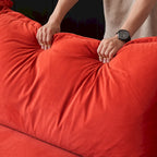 U Shape Couch Sectional for Living Room, Velvet Convertible Sectional Sofa With Ottomans