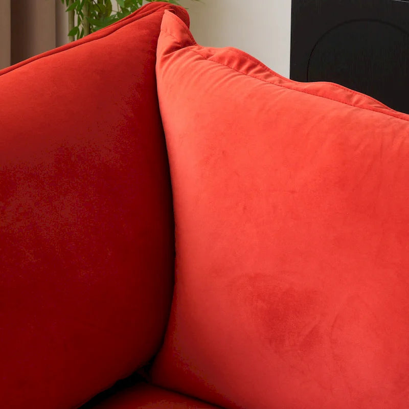 U Shape Couch Sectional for Living Room, Velvet Convertible Sectional Sofa With Ottomans