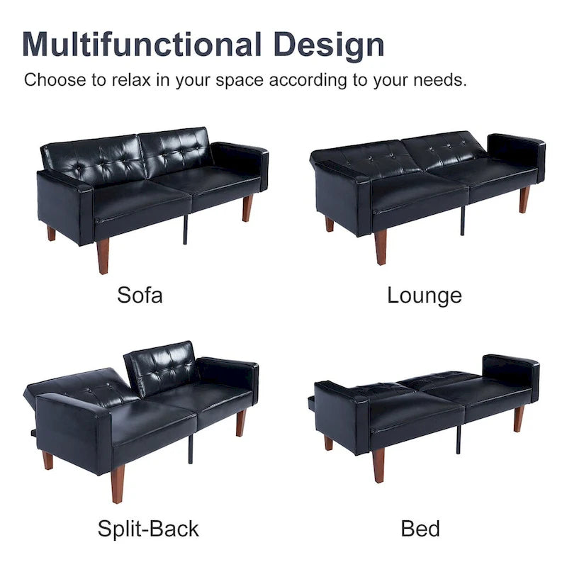 Futon Sofa Bed Couch Memory Foam Futon Convertible Couch Bed Sleeper for Living Room - 68.11*30.11*28.74